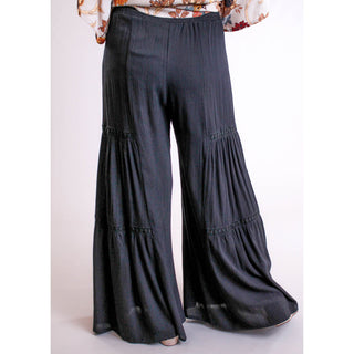 Nostalgia Wide Leg Pant with Lace Insert - Fashion Crossroads Inc