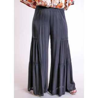 Nostalgia Wide Leg Pant with Lace Insert - Fashion Crossroads Inc