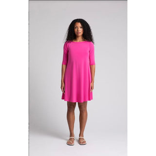 Sympli Nu Trapeze Dress with Elbow Sleeves - Fashion Crossroads Inc