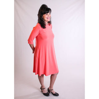 Sympli Nu Trapeze Dress with Elbow Sleeves - Fashion Crossroads Inc