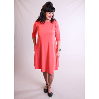 Sympli Nu Trapeze Dress with Elbow Sleeves - Fashion Crossroads Inc