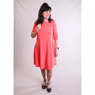 Sympli Nu Trapeze Dress with Elbow Sleeves - Fashion Crossroads Inc