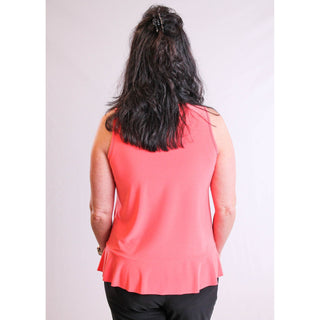 Sympli Sleeveless Peplum Top back view - Fashion Crossroads Inc