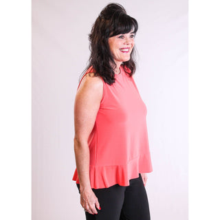 Sympli Sleeveless Peplum Top side view  - Fashion Crossroads Inc