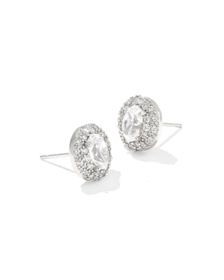 Kendra Scott Bella Rhodium and White CZ Stud Earring - Fashion Crossroads Inc