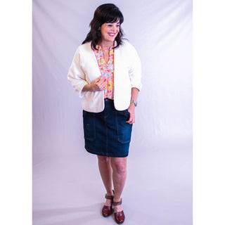 Democracy 3/4 Sleeve Crop Bolero Jacket - Fashion Crossroads Inc