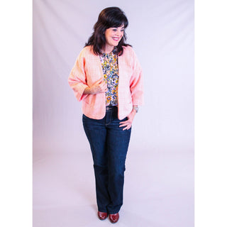 Democracy 3/4 Sleeve Crop Bolero Jacket - Fashion Crossroads Inc