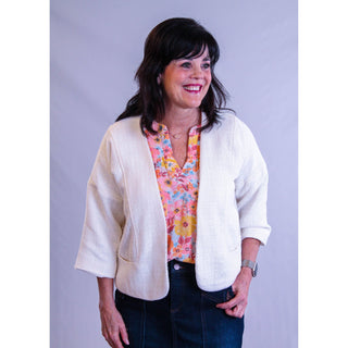 Democracy 3/4 Sleeve Crop Bolero Jacket - Fashion Crossroads Inc