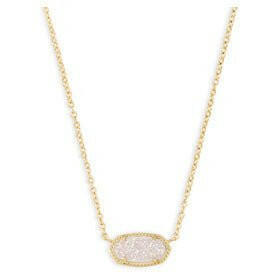 Kendra Scott Elisa Short Gold Iridescent Drusy Pendant Necklace - Fashion Crossroads Inc