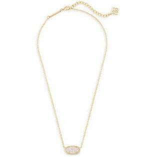 Kendra Scott Elisa Short Gold Iridescent Drusy Pendant Necklace - Fashion Crossroads Inc