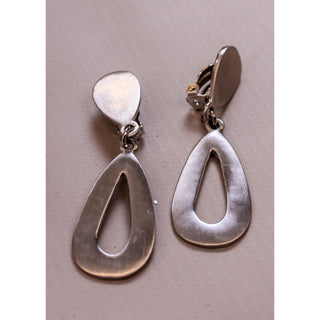 Silver Teardrop Clip On Earrings - Fashion Crossroads Inc