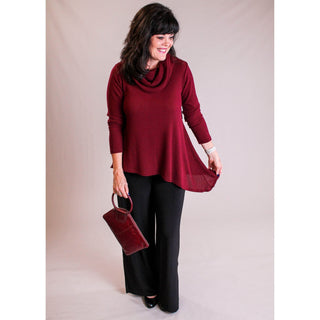 Sympli Side Slit Wide Leg Pant - Fashion Crossroads Inc