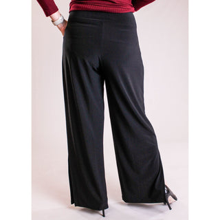 Sympli Side Slit Wide Leg Pant - Fashion Crossroads Inc