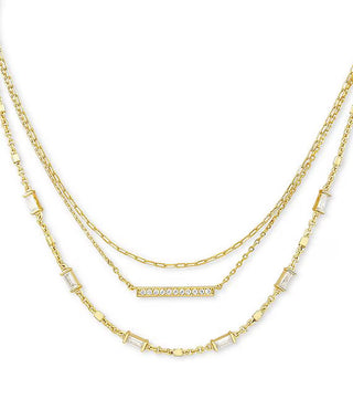 Addison Multi Strand Necklace in Gold - Fashion Crossroads Inc