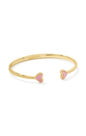 Kendra Scott Ari Heart Cuff Bracelet in Light Pink Drusy