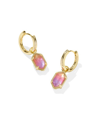 Kendra Scott Hallie Huggie Earrings in Sunrise Watercolor Illusion - Fashion Crossroads Inc