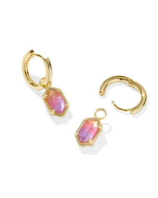 Kendra Scott Hallie Huggie Earrings in Sunrise Watercolor Illusion - Fashion Crossroads Inc 