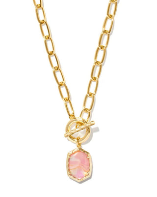 Kendra Scott Daphne Necklace with Light Pink Iridescent Abalone - Fashion Crossroads Inc