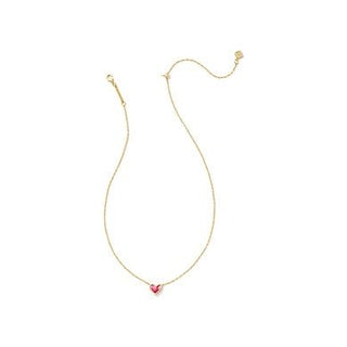 Kendra Scott Ari Heart Pendant Necklace in Pink Azalea Illusion