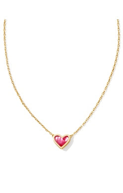 Kendra Scott Ari Heart Pendant Necklace in Pink Azalea Illusion