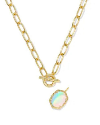 Kendra Scott Daphne Necklace with White Opalescent Resin - Fashion Crossroads Inc