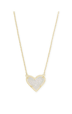 Kendra Scott Ari Heart Pendant Necklace in Iridescent Drusy