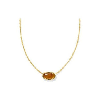 Kendra Scott Elisa Bamboo Short Pendant Necklace Amber Illusion