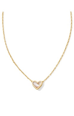 Kendra Scott Ari Heart Pendant Necklace in Iridescent Abalone