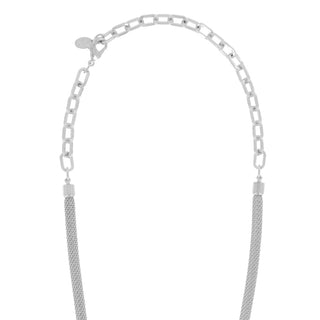 Myka Nina 17 inch Rhodium Mesh Chain With Removeable Bail