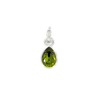 Myka Nina Large Teardrop Detachable Pendant with Swarovski Crystal in Olivine