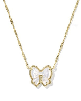 Kendra Scott Haley Bow Pendant Necklace in Ivory - Fashion Crossroads Inc