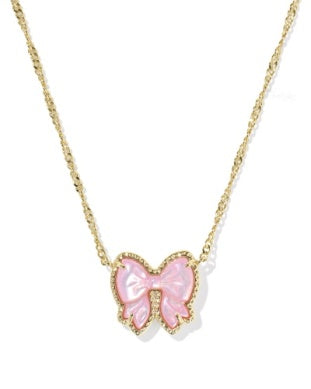 Kendra Scott Haley Bow Pendant Necklace in Blush - Fashion Crossroads Inc 