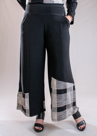 Sympli Wide Leg Crop Pant with Blocked Print