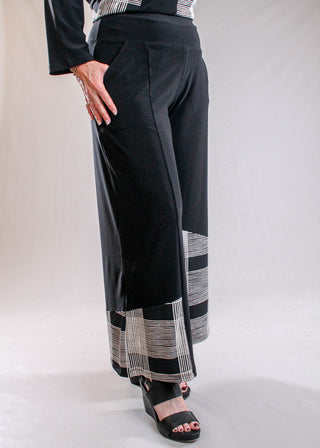 Sympli Wide Leg Crop Pant with Blocked Print