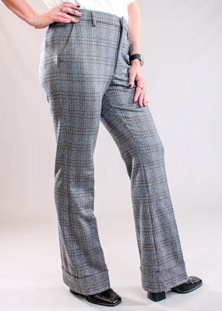 Liverpool High Rise Flare Trouser with Cuffed Hem