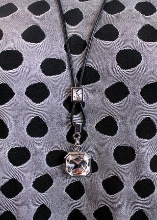 Myka Large Hexagon Detachable Pendant in Clear Swarovski Crystal- Fashion Crossroads Inc.