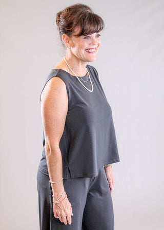 Sympli Sleeveless Nu Flared Shell