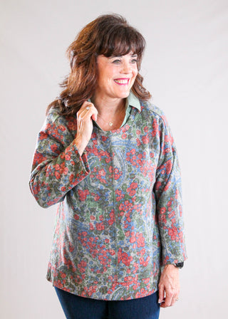 Habitat Printed Fleece Boxy Crew Neck Sweater with Print