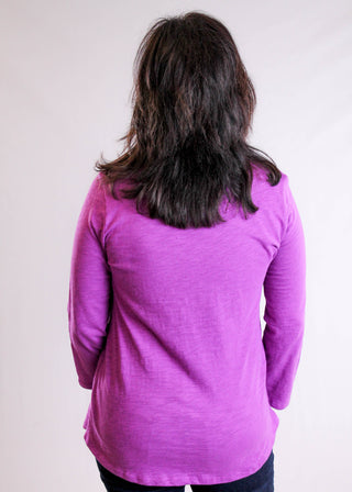 Habitat Peruvian Cotton Ruched Tee back view - Fashion Crossroads Inc