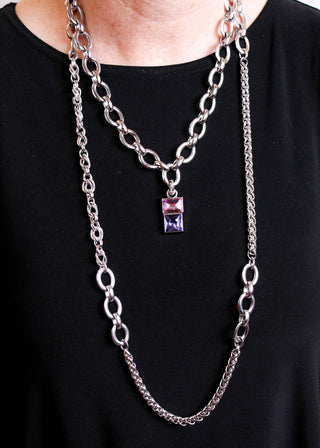 Myka Lea Detachable Pendant in Vintage Rose and Light Amethyst - styled view