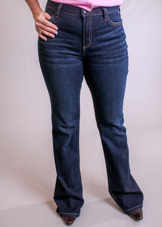 Cello Midrise Flare Jean front view - Fashion Crossroads inc.