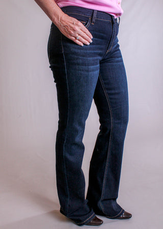 Cello Midrise Flare Jean side view - Fashion Crossroads inc.