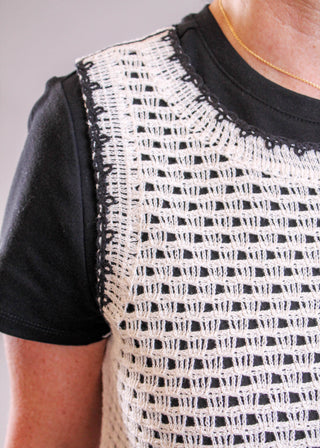 Charlie B Sleeveless Crochet Flower Top detail view - Fashion Crossroads Inc.