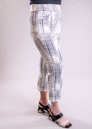 Charlie B Printed Pull On Crop Cuff Pant side view - Fashion Crossroads Inc