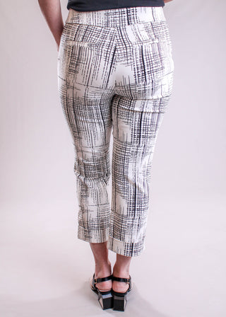Charlie B Printed Pull On Crop Cuff Pant back view - Fashion Crossroads Inc
