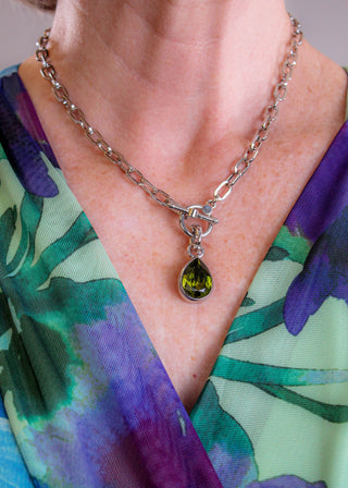 Myka Billy 16" Round Chain with Toggle Front Closure modeled view - Fashion Crossroads Inc.