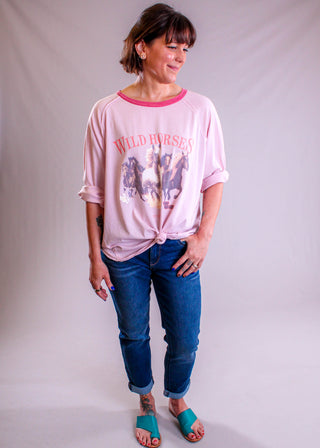 Democracy 27 inch Inseam Girlfriend Jean With Cuff modeled view - Fashion Crossroads Inc.