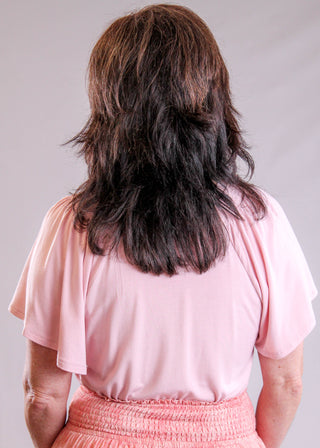 Liverpool Flutter Sleeve Top back view - Fashion Crossroads Inc