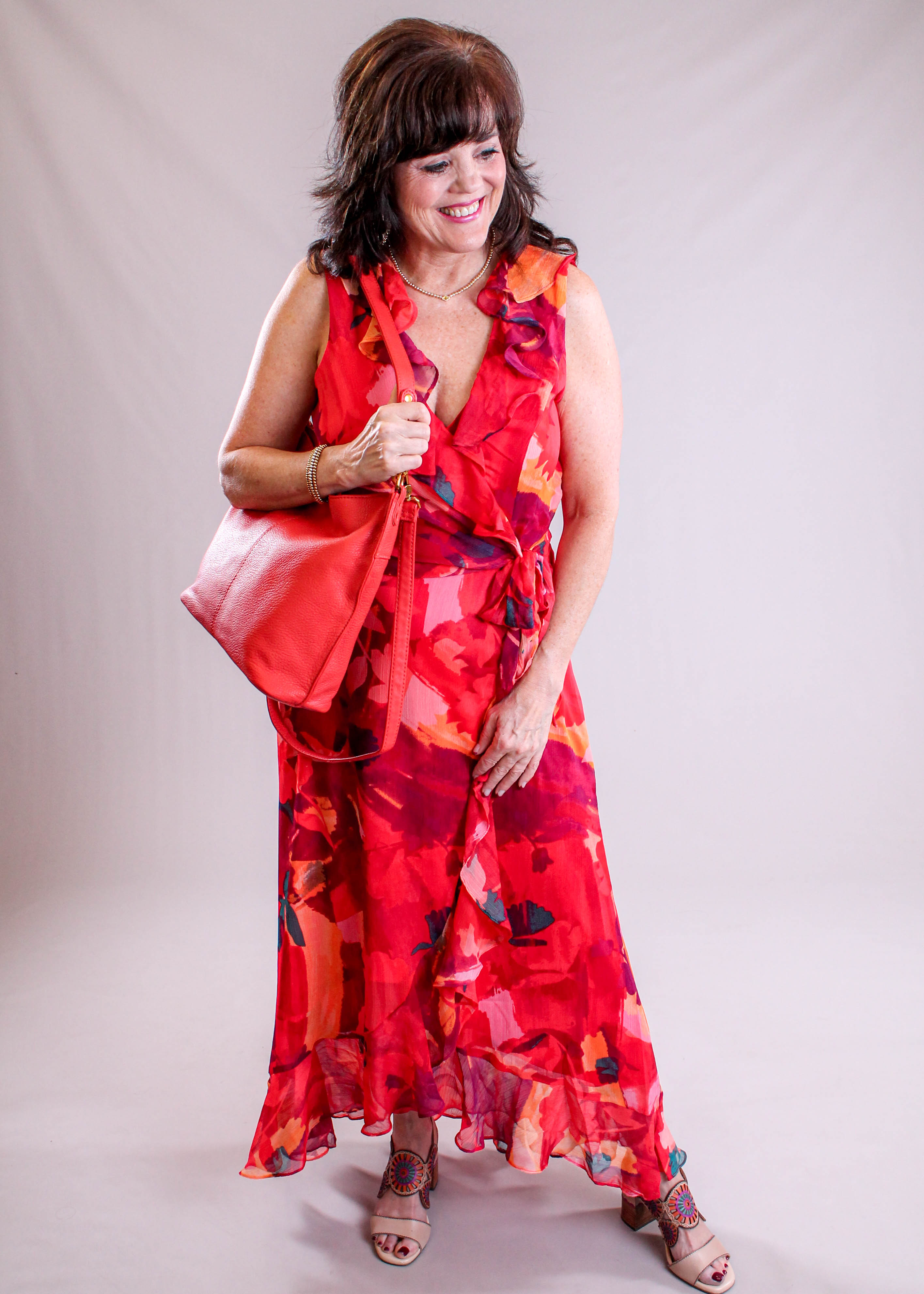Maggy London Sleeveless Maxi Dress with Ruffle Hem Maggy London Sleeveless Maxi Dress with Ruffle Hem