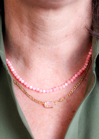 Kendra Scott Sylvia Necklace in Pink Chalcedony Quartz
